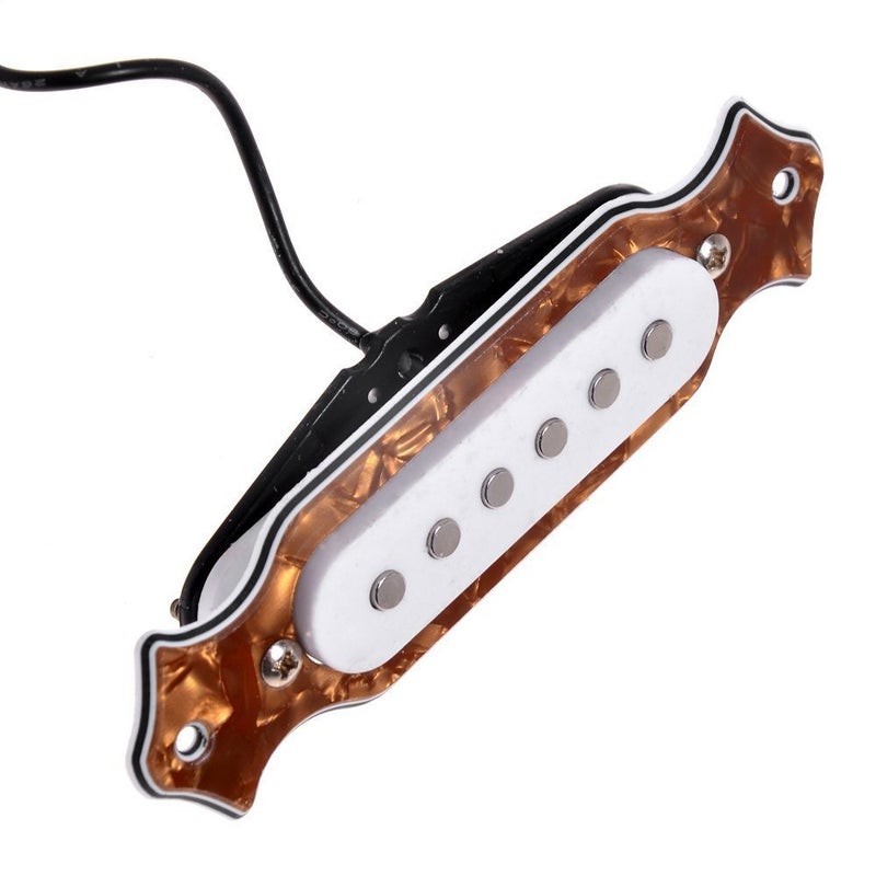 TraderPlus 1 sets Pre-wired 6-string Cigar Box Guitar Pickup with Volume & Tone for Electric Guitar (Brown) - Image 3